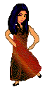 a high fashion brunette in a stylish gown