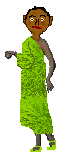 Spiffy African doll in lime green dress